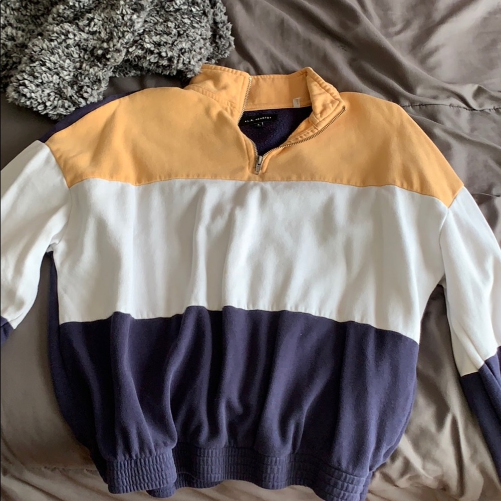 LA hearts quarter zip sweater